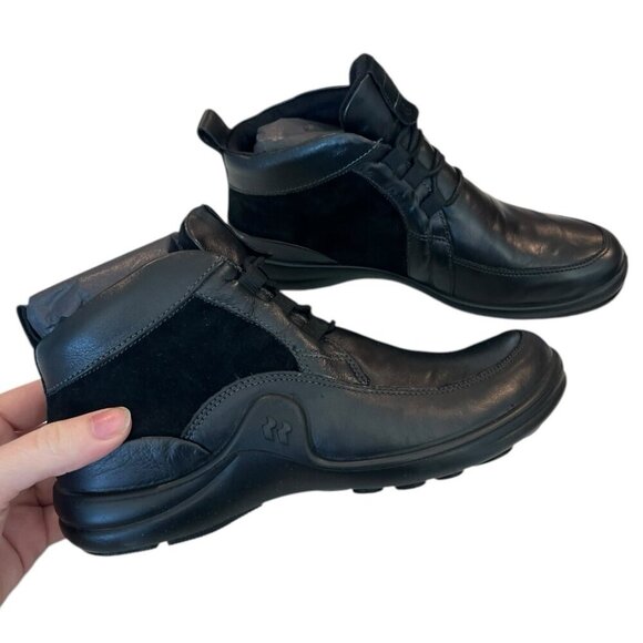 ROMIKA Josef Seibel Soft Black Leather and Suede Laced Boots Size 37 US 6-6.5 - Picture 6 of 6